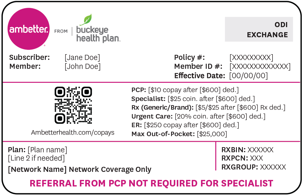 Ambette from Buckey Health Plan member ID